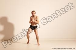 Underwear Martial art Man White Moving poses Slim Short Blond Dynamic poses Academic